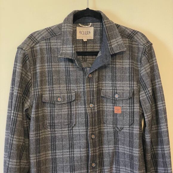 Roark Gray Plaid Casual Button Down Shirt - Picture 2 of 9